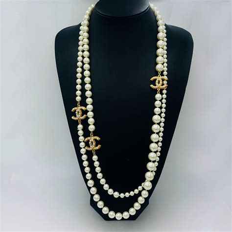 chanel long nekace|authentic chanel necklace for sale.